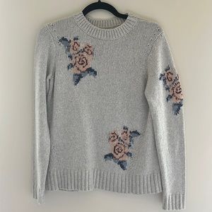 La Vie Grey Flower Sweater